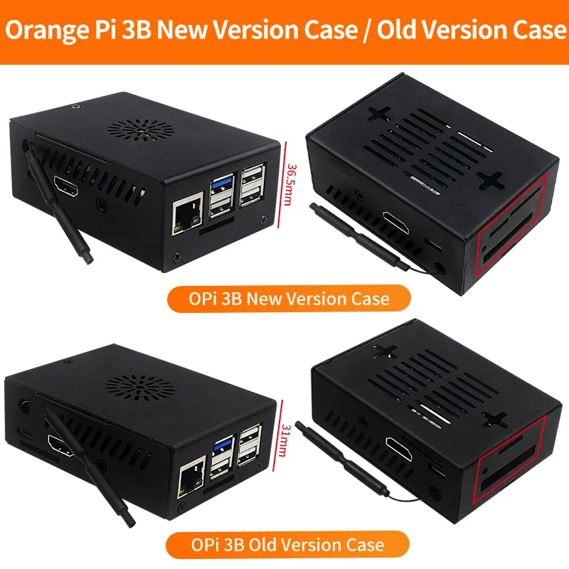 New / Old Orange Pi 3B Case Metal Shell with Fan Optional Antenna Aluminum Heati