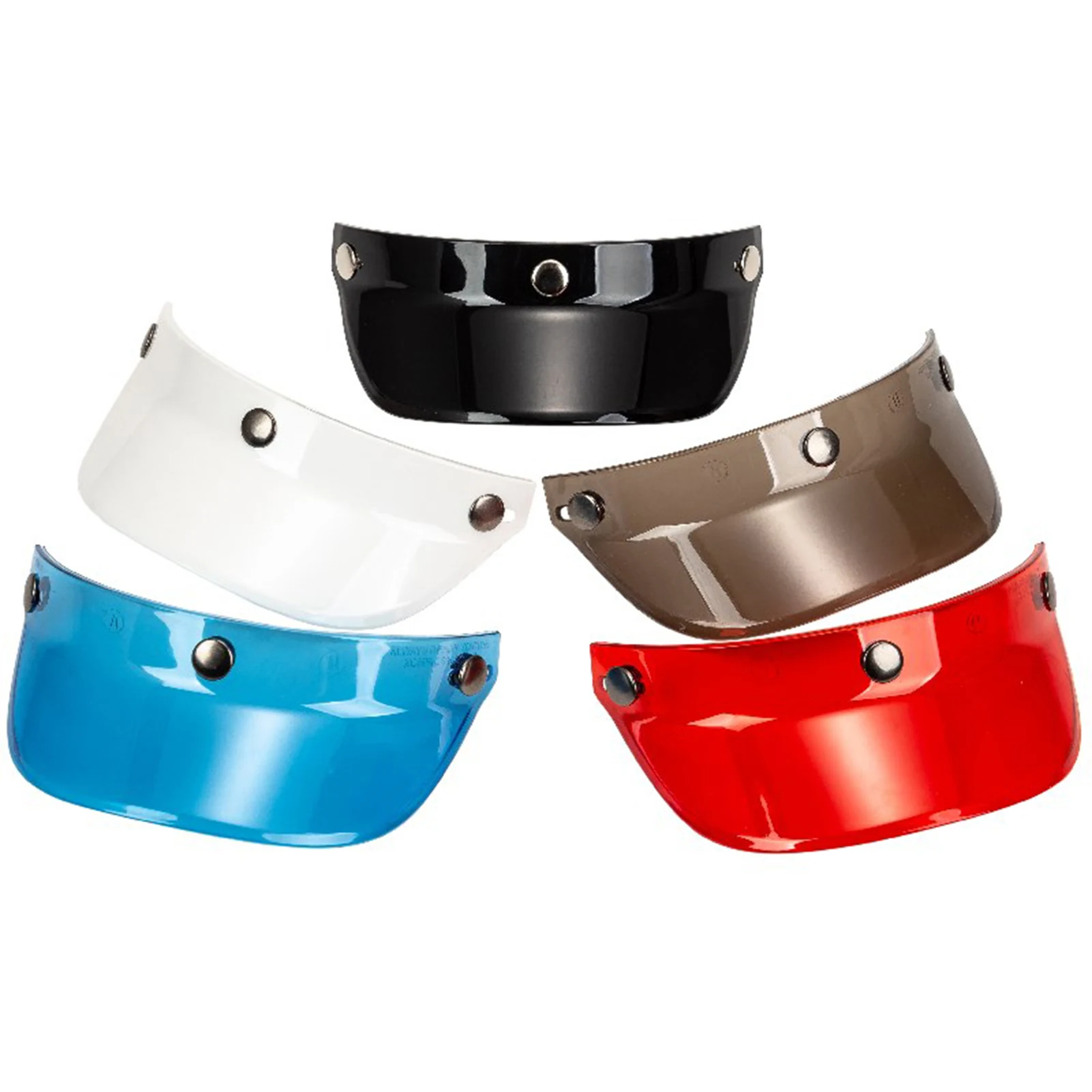 Universeller3DruckknopfVisiermithochklappbaremWindschutzfrMotorradhelmmitoffenem