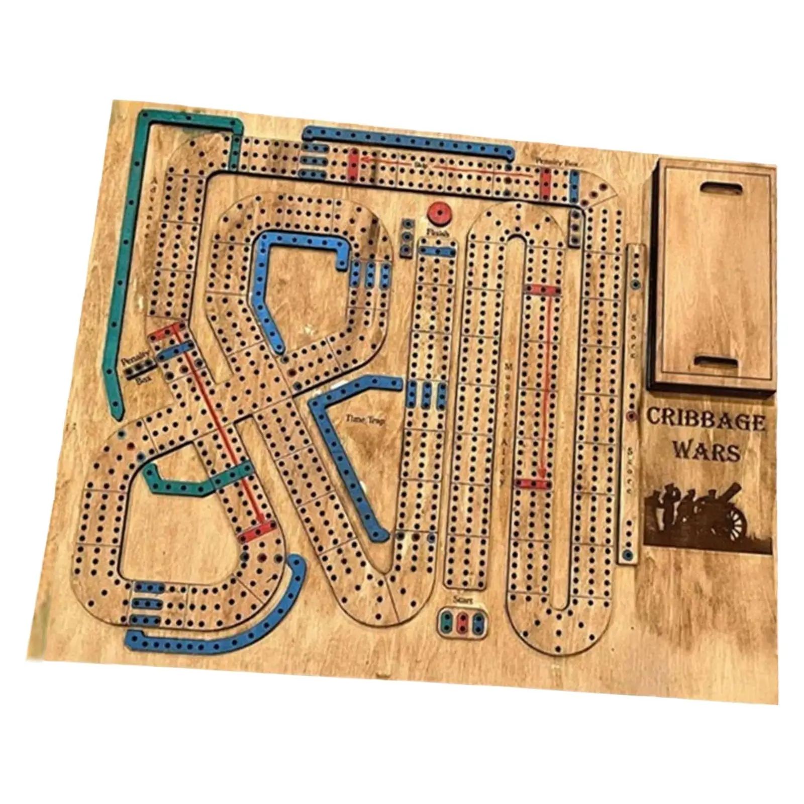 Wood Ornament Classic Traditional Wooden Cribbage Board Game Set Adults Kids