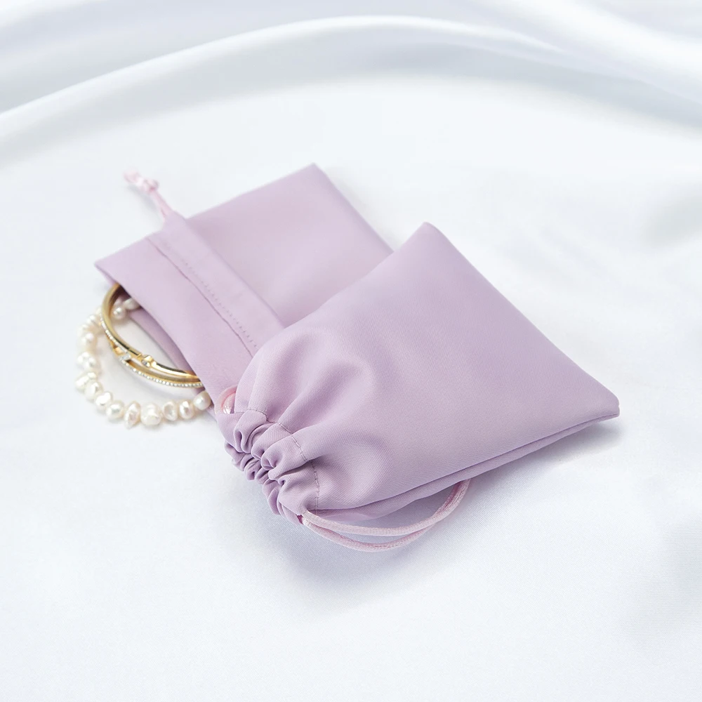 Silk Gift Bag Jewelry Storage Presents Drawstring Pouch for Earrings Necklace Wedding Favors Candy Package Can Personalized Logo