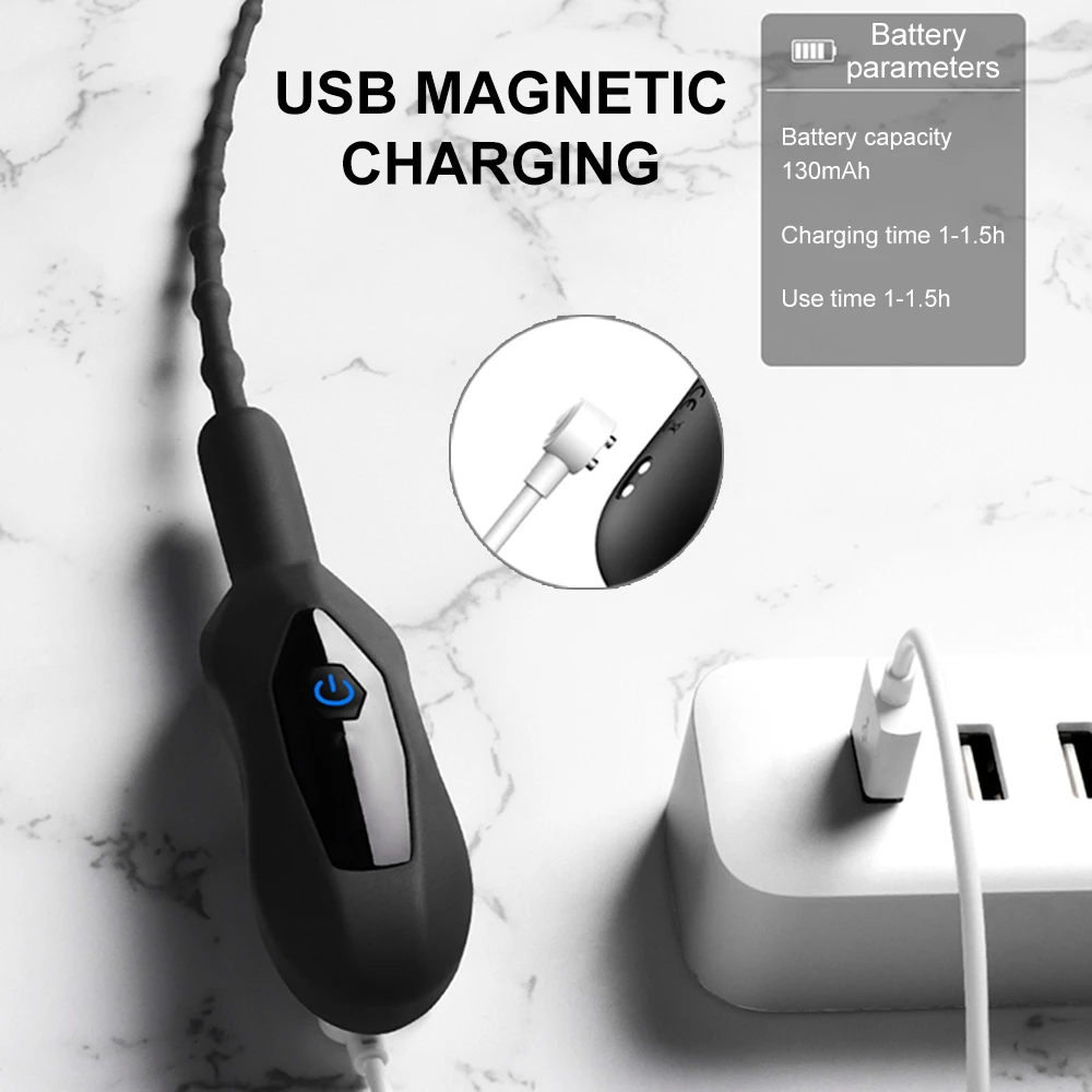 Penis Sex Toys 10 Speed Long Urethral Vibrator Catheter Plug Vibrating Urethra Sound Dilator Massager Dildo