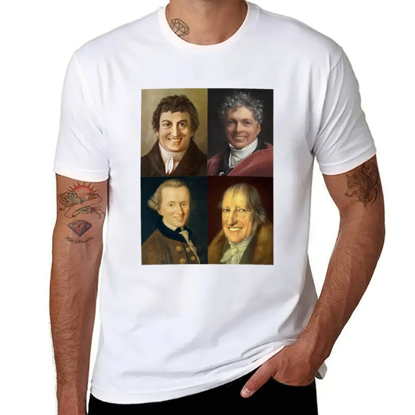 

Happy German idealism - Hegel, Kant, Fichte, Schelling T-shirt summer tops graphics men workout shirt