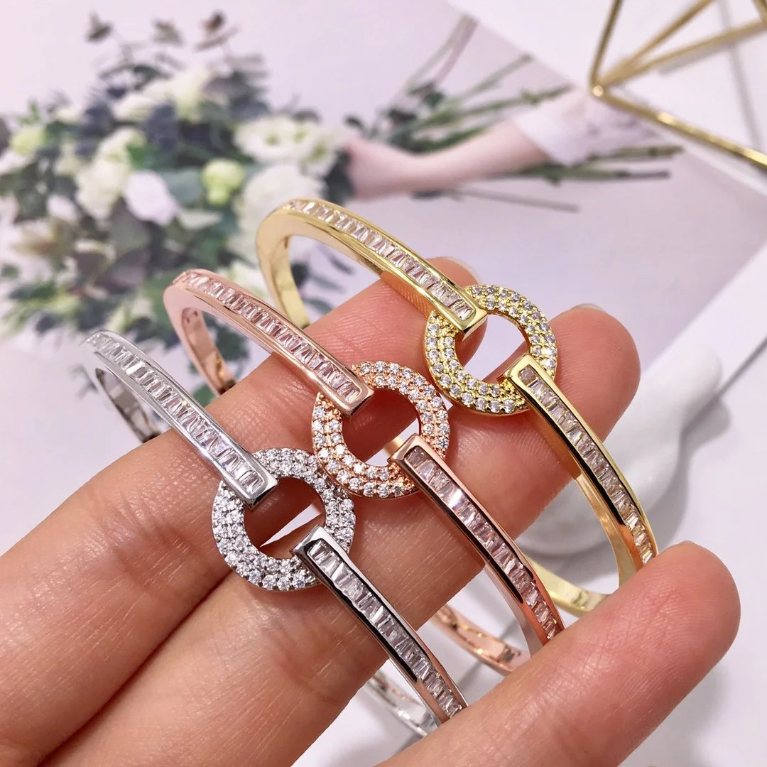 2022 Hot Trend Brand Luxury Circle Diamond Bracelet Gold Rose Gold SilverEveryday Wear, Party, Birthday