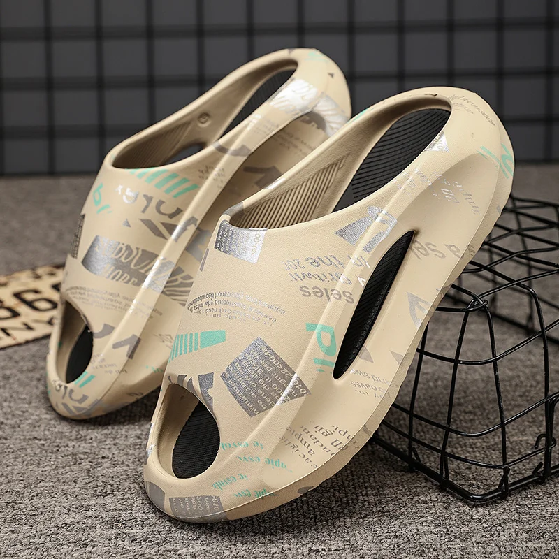 Sliptofflor för män Halkskydd Bekväm med tjock sula Mjukt skum Sliders Sliders Sliders för inomhus utomhus_voghion.com