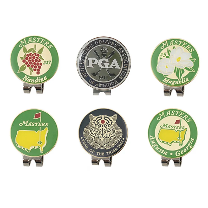 6 Pcs/Set Golf Cap Clips Mark Ball Position Golf Ball Marker Hat Clip Magnetic Golf Hat Clip Removable Metal Drop Shipping