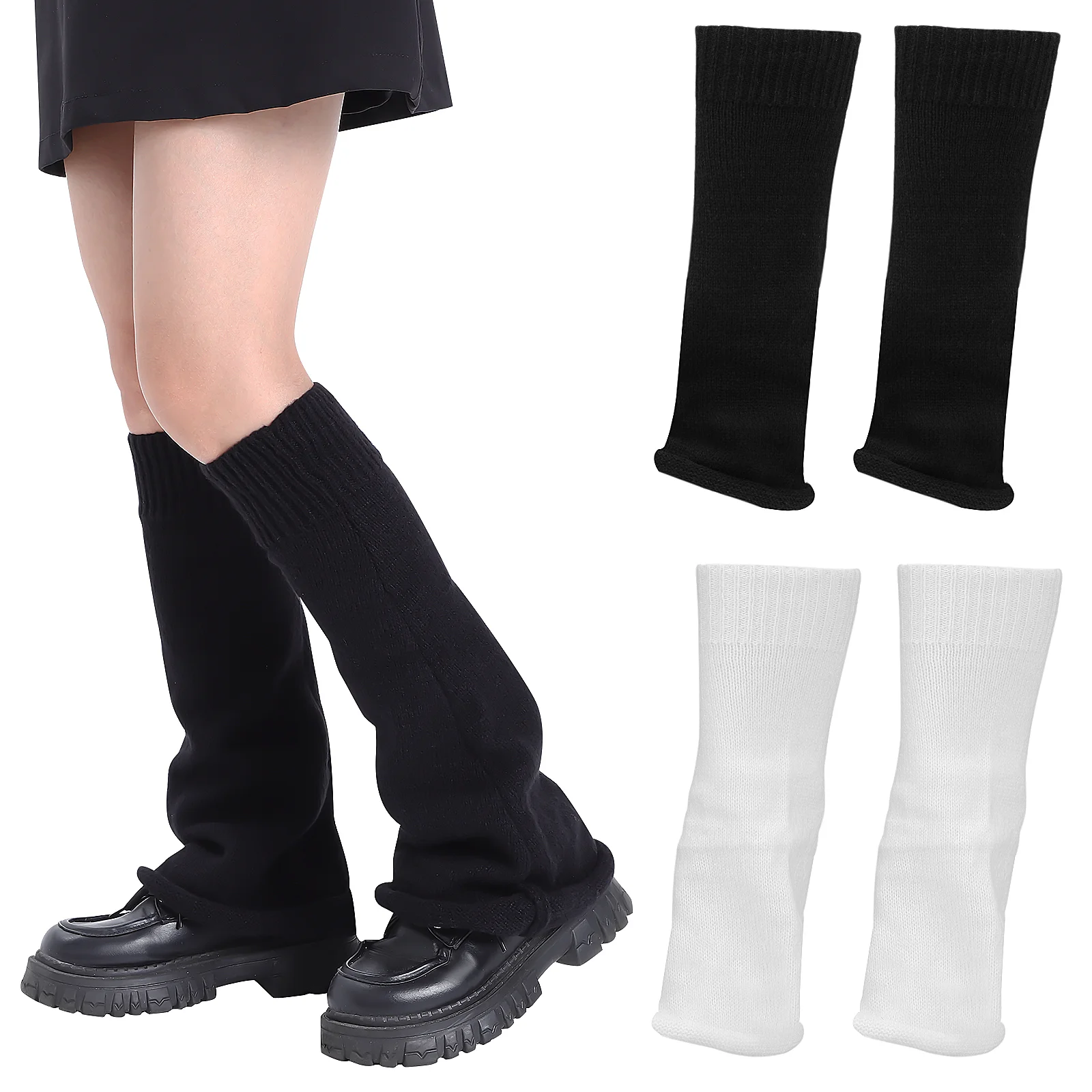 

2 Pairs Winter Leg Warmers Loose High Leg Warmers Cute Boot Socks Thermal Clothing