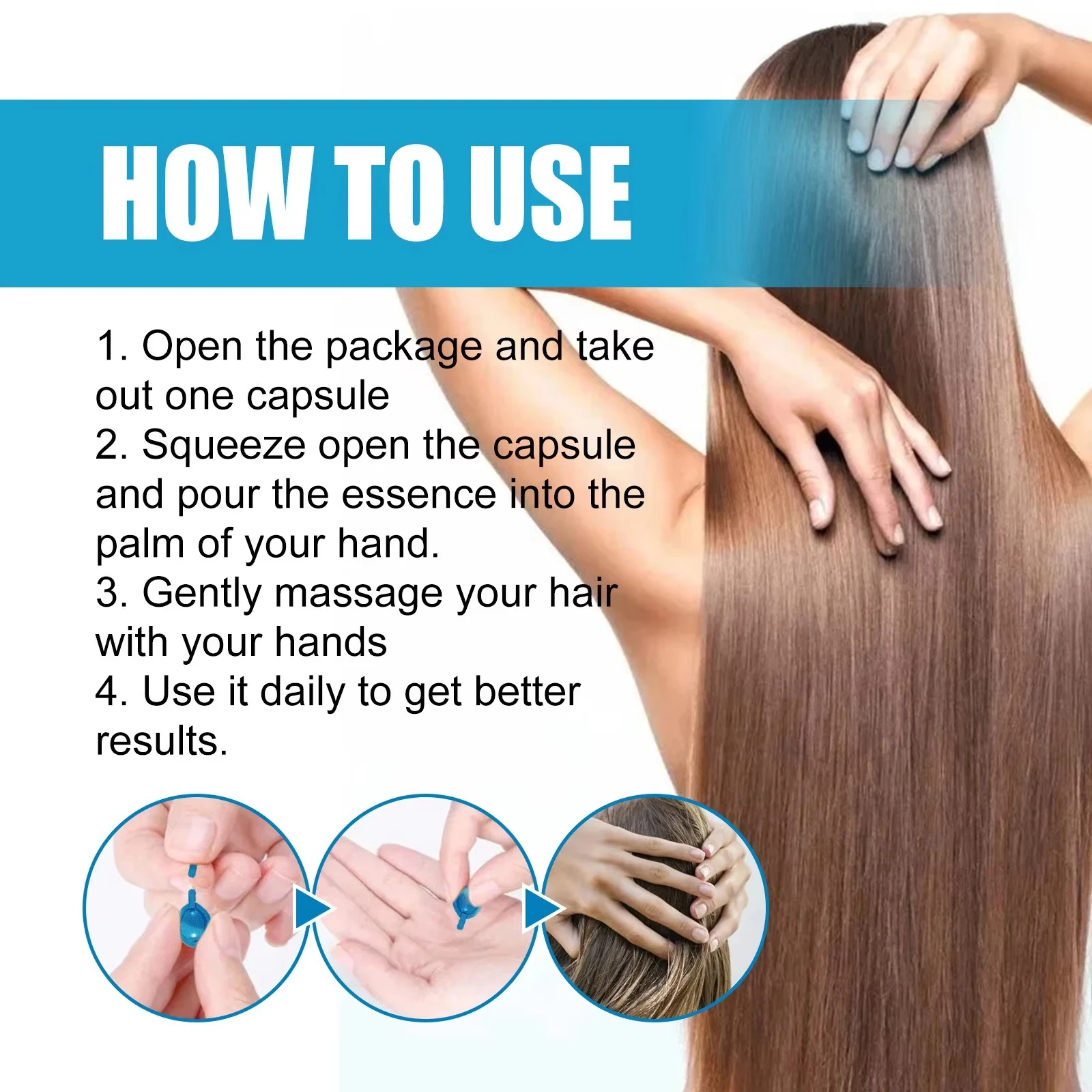 Hair Vitamin Capsule Keratin Oil Fast Restore Hair Soft Smooth Shiny Deep Moisturizer Frizzy Dry Skin Head Care Portable product