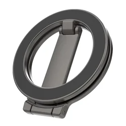 Foldable Double - Sided Magnetic Smartphone Holder and Stand for Gym, Treadmill, and Car Use (Black)