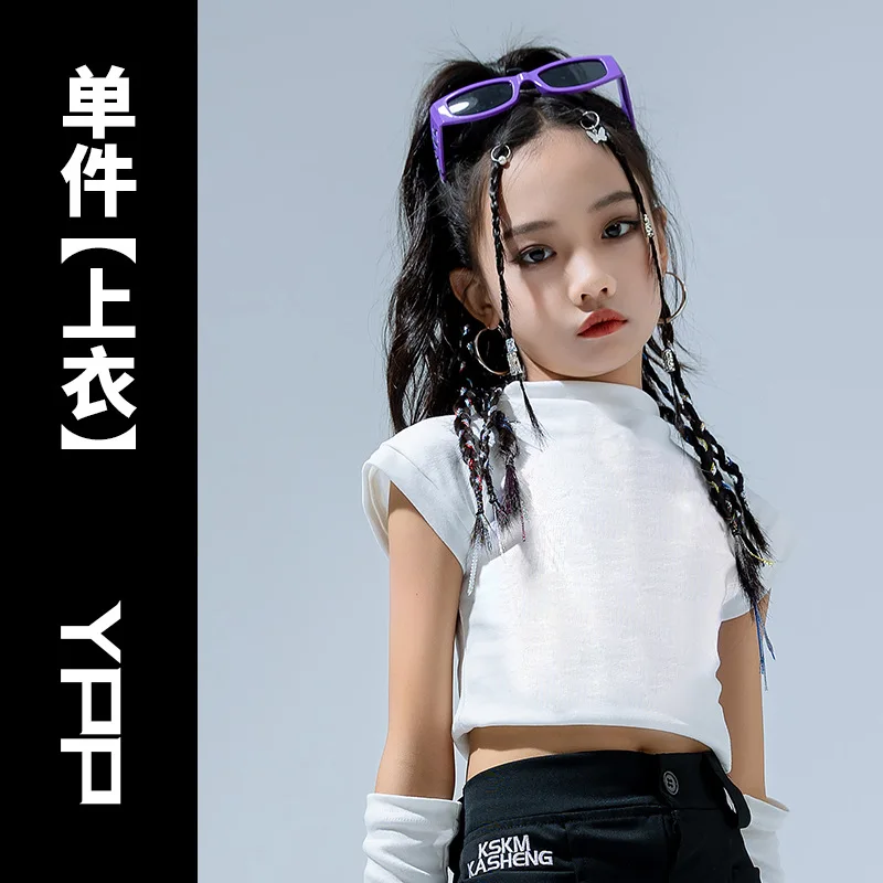 Fashion T Shirt Pants Children Ballroom Street Dance Wear for Girls Dancewear Outfits Dancing Clothes Jazz Hip Hop Costumes Suit