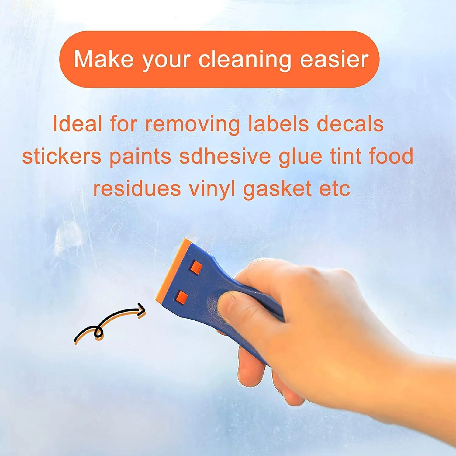 4Pcs Plastic Razor Blade Scraper And 100Pcs Blades Remove Label Decal Tool Car Glass Windows Tile Desktop Cleaning Tool