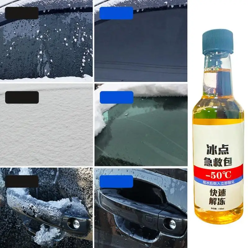 Ice Melter 150ml Driveway Deicer Liquid Snow Removal Fast Acting Windshields Winter Frost Melt Car Snow Frost Removal Effective
