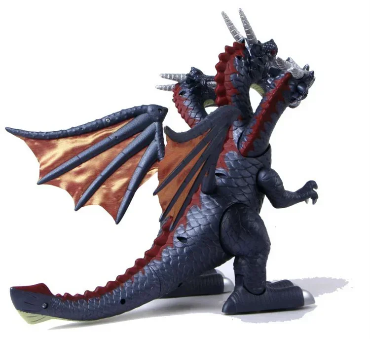 [Funny] Jurassic world Electric Dinosaur flash and sound Three head of drago Talking Toy child Interactive Toy Walk Talk model 3