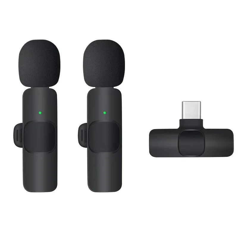 Wireless Microphone Mini Portable Audio Recording for Type-C PC Mobile Phones Live Broadcast Mic Bluetooth Lavalier Microphone