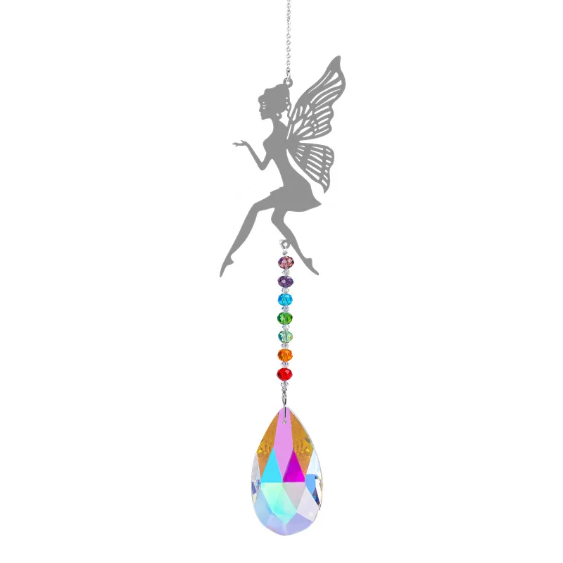 Tree of Life Suncatcher Crystal Rainbow Catcher Garden Decoration Rainbow Maker Silver Prism Window Pendant Xmas Gift New