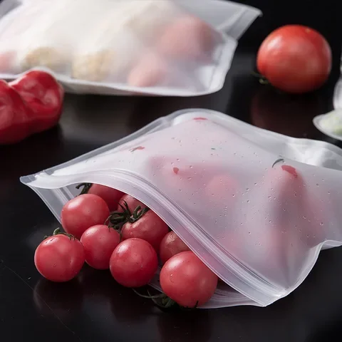 

Silicone Food Storage Bag Reusable Stand Up Zip Shut Bag Leakproof Containers Fresh Bag Food Storage Bag Fresh Wrap Ziplock Bag