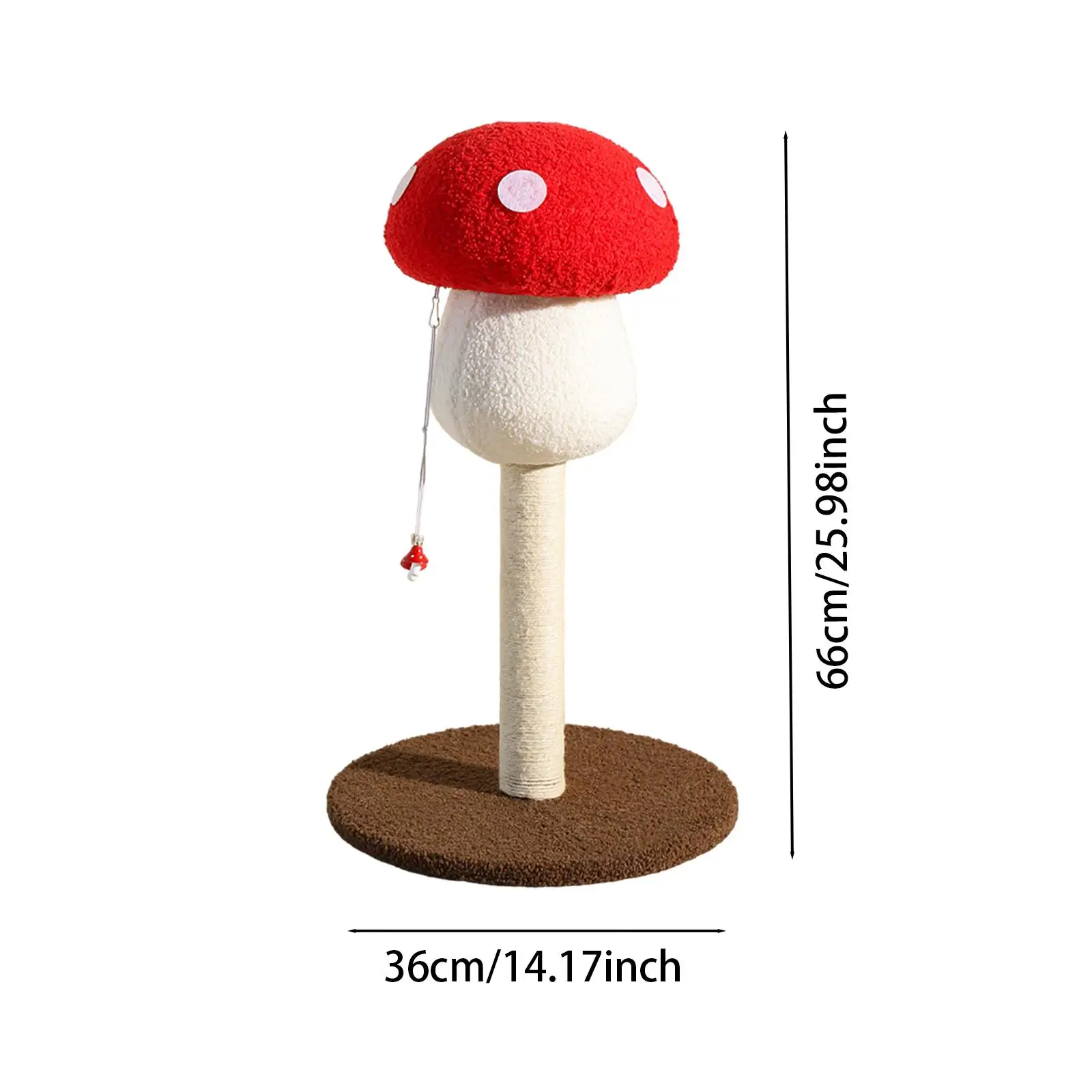 Mushroom Scratch Post, Cat Scratcher Cute, Sisal Covered Scratchi Pole, Mushroom Post for Indoor Cats