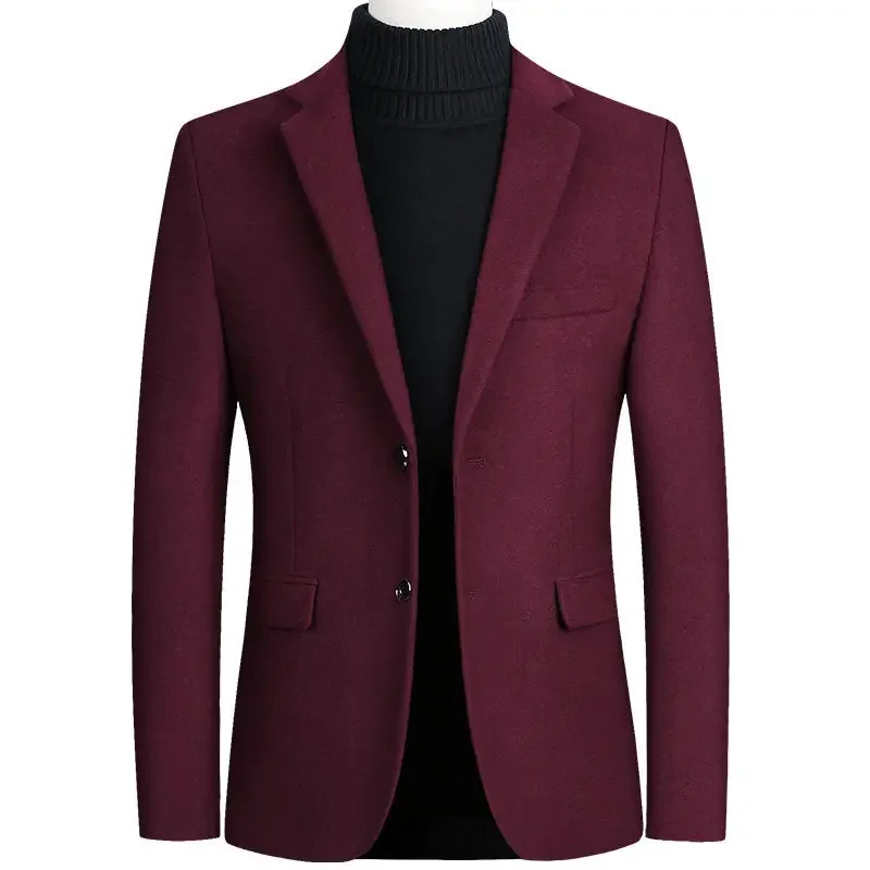 New Spring Men Cashmere Blazers Suits Jackets Business Casual Wool Suit Coats Quality Male Slim Fit Blazers Jackets Coats 4XL mens blazer