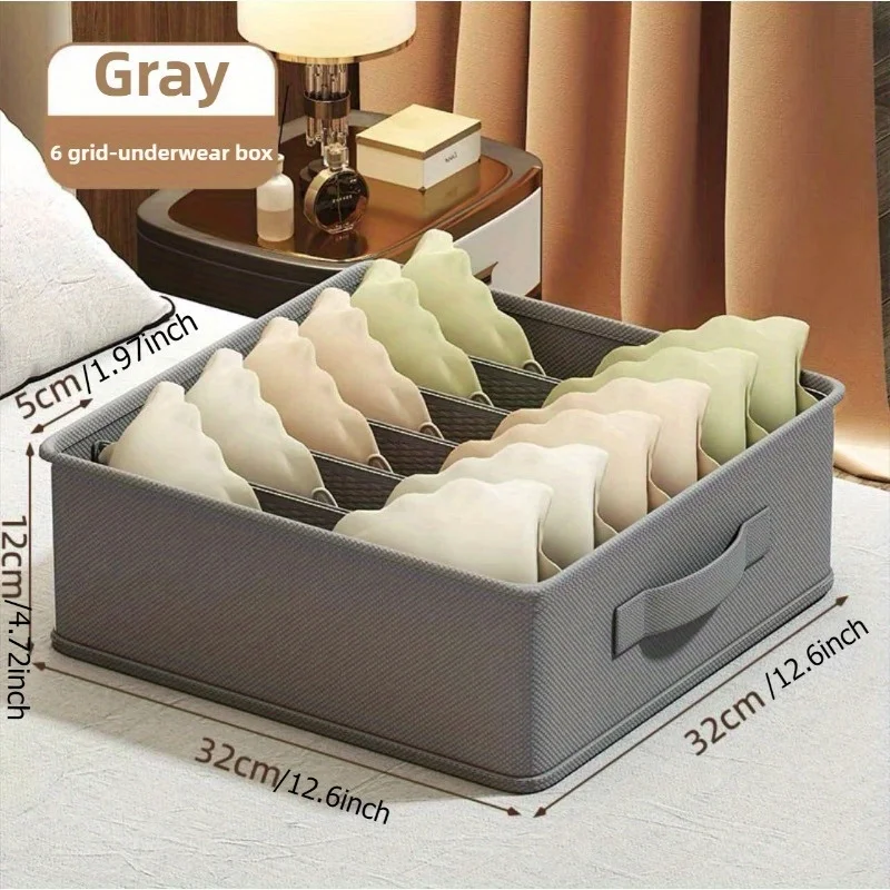 Home Furnishing underpants socks Storage and organizing box grid fabric art Storage drawer style Underwear storage box 5