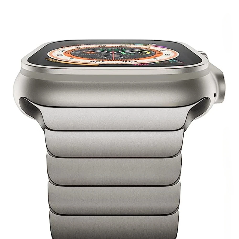 애플 워치 울트라 2 용 티타늄 컬러 밴드, 49mm, 9, 8, 7, 6, 5, 4, 금속 링크 팔찌, 아이워치 45mm, 42mm, 44mm 스테인레스 스틸 스트랩