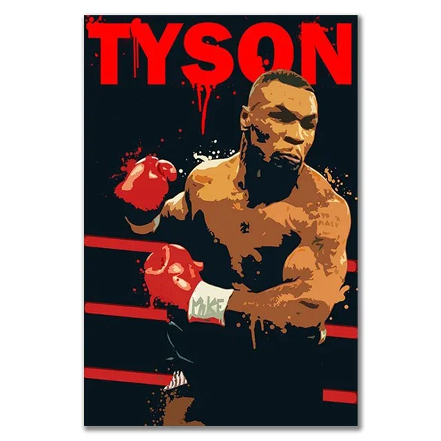 thumbnail image 1 of Póster de arte de pared de boxeador Mike Tyson, cita motivacional de Muhammad Ali, imágenes de decoración del hogar, impresiones en lienzo, pintura para decoración de sala de estar, 1 of 5