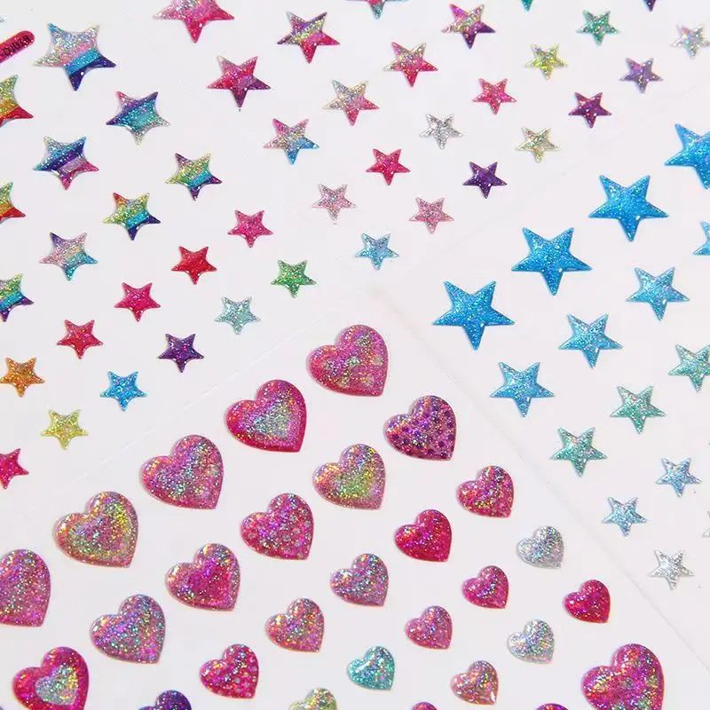 

Self-adhesive Heart Star Shape Sticker Music Festival Halloween Party Mobile Scrapbooking Decor Fashion Shining Sticker DIY Toy