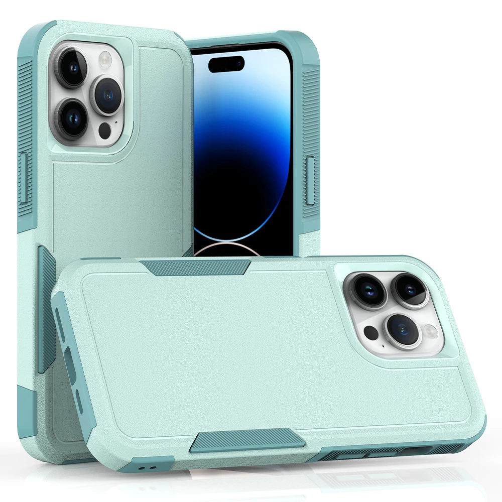 Durable Armor Shockproof TPU Bumper Phone Case with Hard Plastic Back Cover