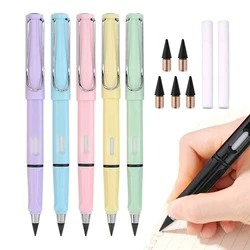 8Pcs/Lot Eternal Pencil with Eraser HB Unlimited Writing Pencils School Sketch Painting Design Tools Student Stationery Supplies