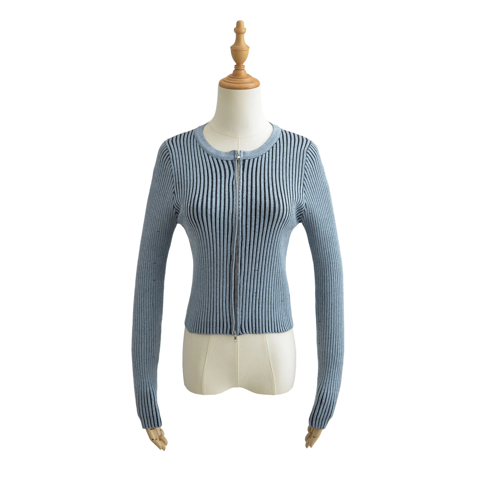 Y2K Double Open Zipper Knit Cardigan Woman Clash Spice Girls