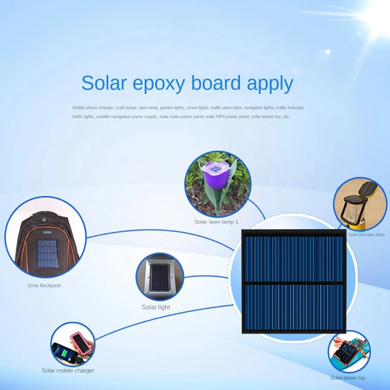 10PCS 2V 160MA 50X50MM Solar Panels DIY for Battery Cell Phone Chargers Monocrystalline Silicon Module
