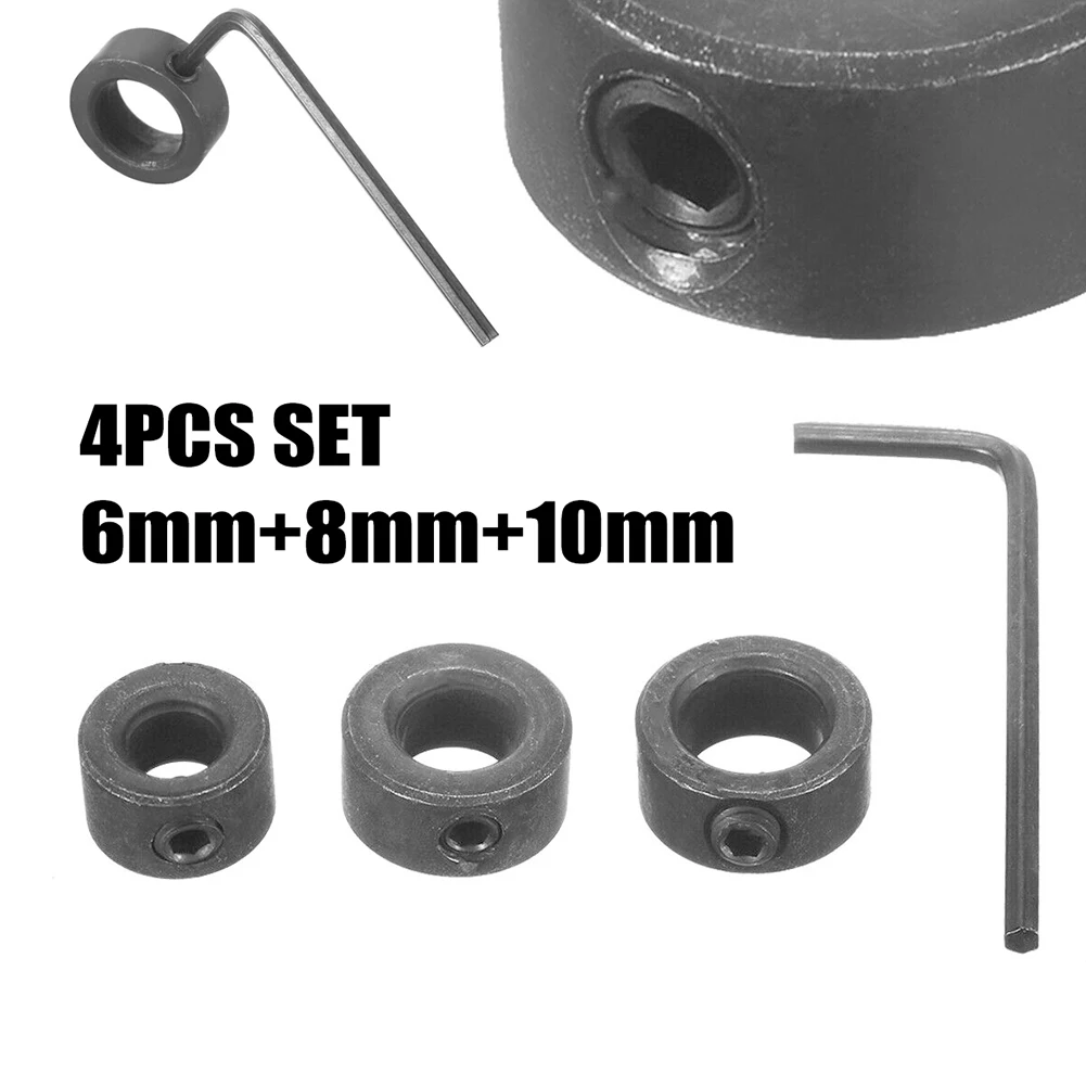 

3pcs Drill Bit Stop Collar Ring Drilling Depth Controller Woodworking Drills Locator Wood Drill Bit Limited Ring Collar Tools