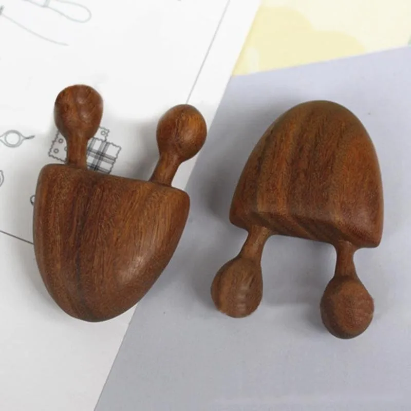 Face Massager Green Sandalwood Facial Massage Comb Wooden Handle Eye Massage Small Snail Comb