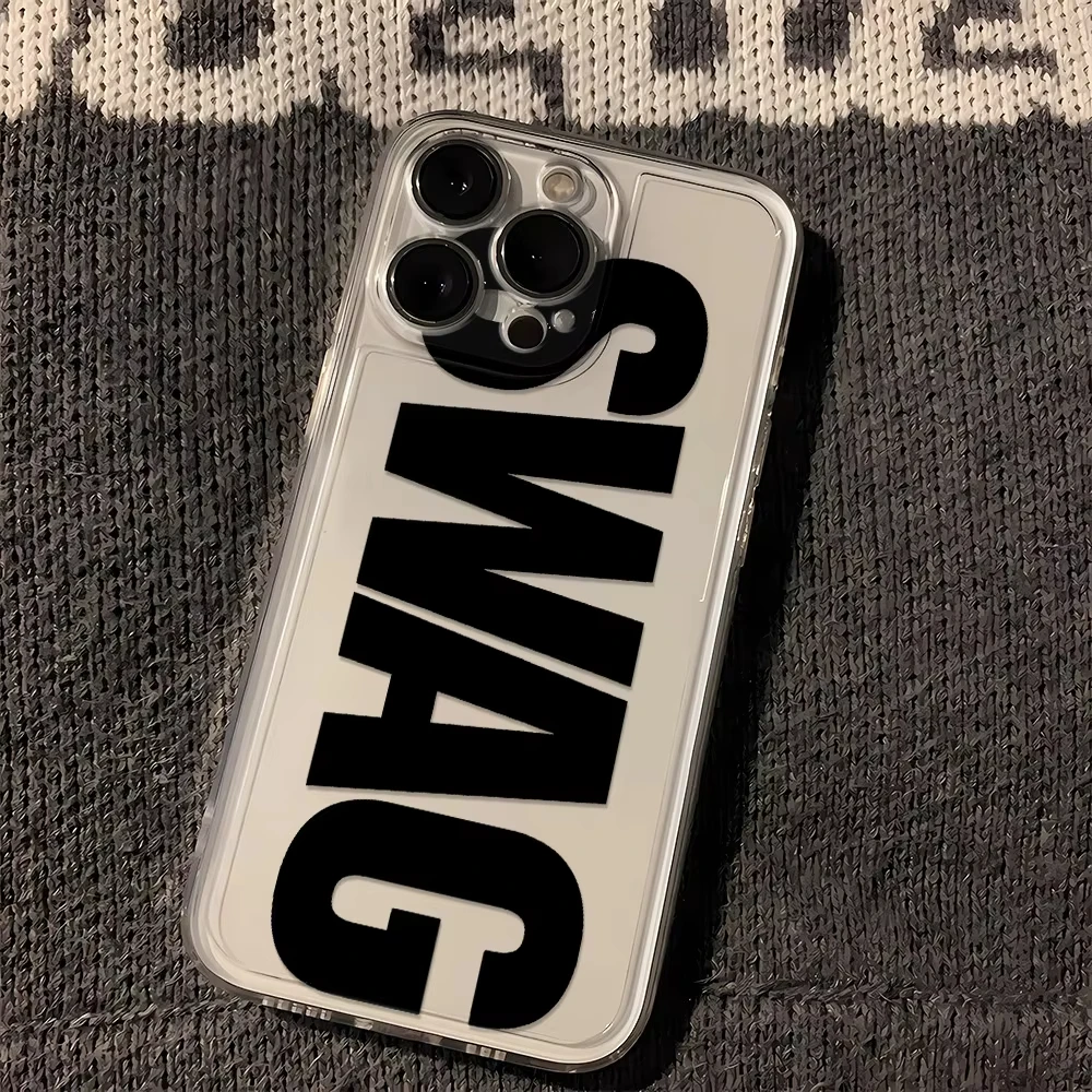 Black and Red Swag Pattern Phone Case with Clear Bumper Cover