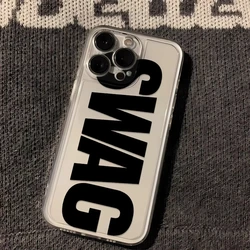 Black and Red Swag Pattern Phone Case with Clear Bumper Cover - iPhone 12 Mini (Clear - YYDSC4016)