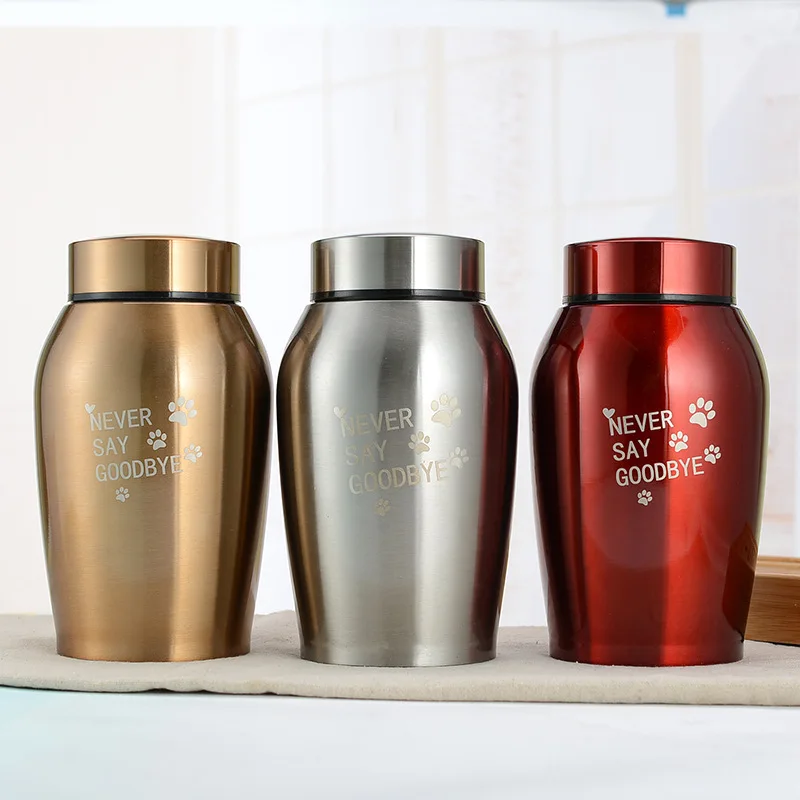 Multicolored Stainless Steel Pet Urns Dog Cat Bird Mouse Cremation