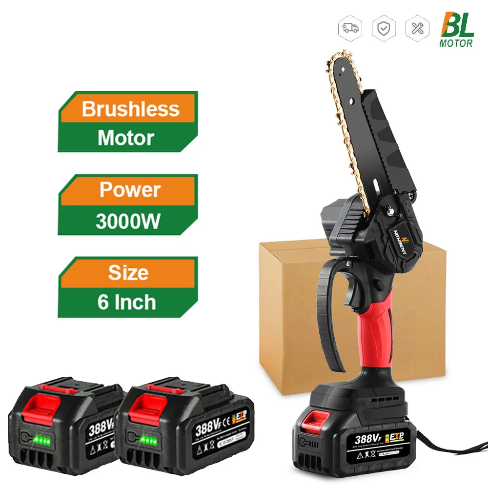 

18V 6 Inch Electric Brushless Pruning Saw One-handed Cordless Rechargeable Wood Cutter Garden Power Tool For Makita 18V Battery