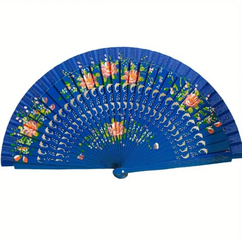 Elegant Wood Handcrafted Spanish Folding Fan - Decorative Dance and Gift Accessory