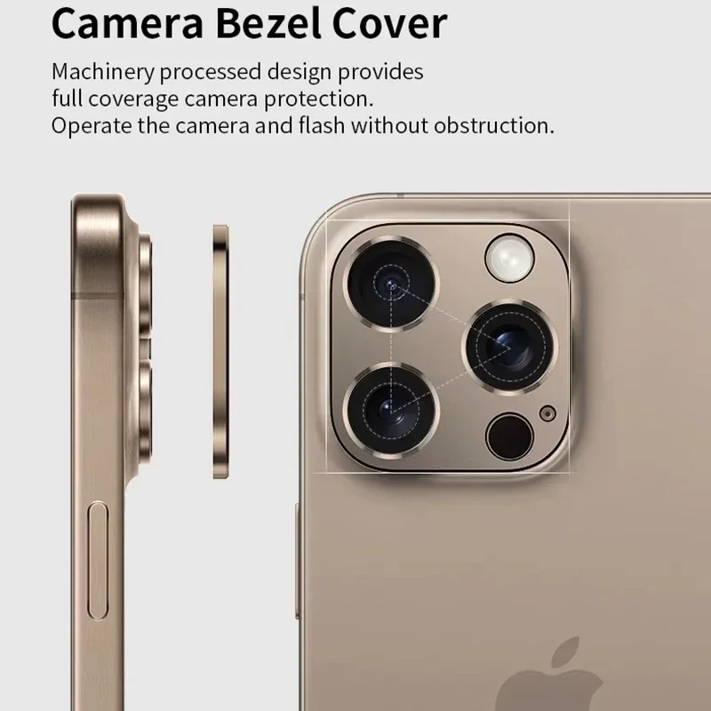 Premium Full Cover Metal Camera Lens Protector with Tempered Glass - Back Cover Accessory