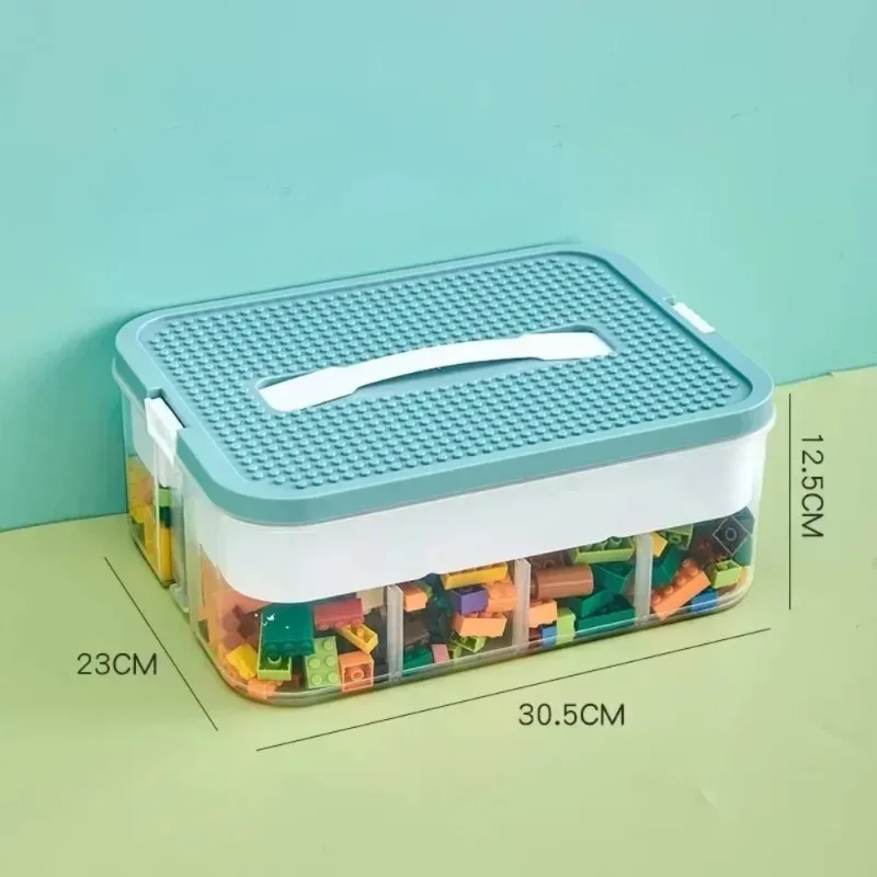 Scatola di Stoccaggio in Plastica Trasparente Impilabile, Resistente alla Polvere e all'Umidità, Organizzatore per Blocchi da Costruzione per Bambini - immagine 6