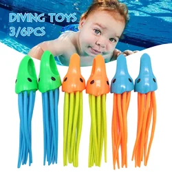 Diving Octopus Toys Swimming Pool Diving Training Toy for Children Cognitive Floating Toys Summer Underwater Rubber Toys NSV