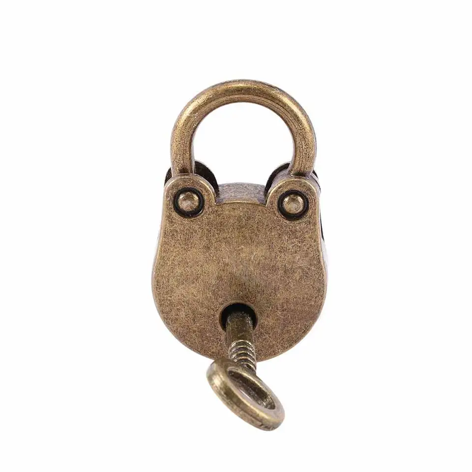 Lot De 3 Mini Cadenas En Métal Style Archaize Avec Clé Bronze