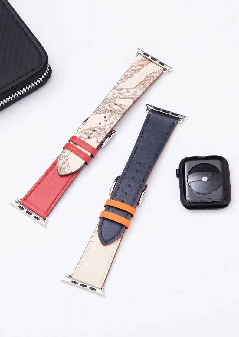 Leder-Uhrenarmbänder für Apple Watch-Armband 44 mm, 49 mm, 45 mm, 42 mm, 40 mm, 41 mm, 38 mm, Sportarmband, iWatch-Serie Ultra 9-8-7-6-5-4-3-SE – Detail 8