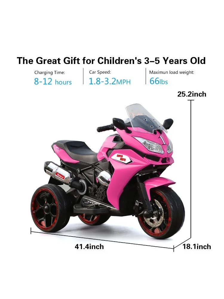 TAMCO 12V Kids Electric motorcycle/ ride on motorcycle,Girls Motorcycle, Children Battery Motor Bikes Rechargeable 3 Wheels
