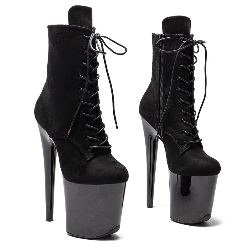 

Lace Up Fashion Sexy Model Shows Suede Upper 20CM/8Inch Women's Platform Party High Heels Shoes Pole Dance Boots 257