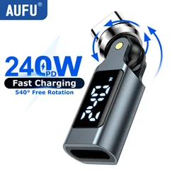 240W USB - C to Type - C OTG Adapter with Digital Display and 540° Rotation (240W Digital Type C)