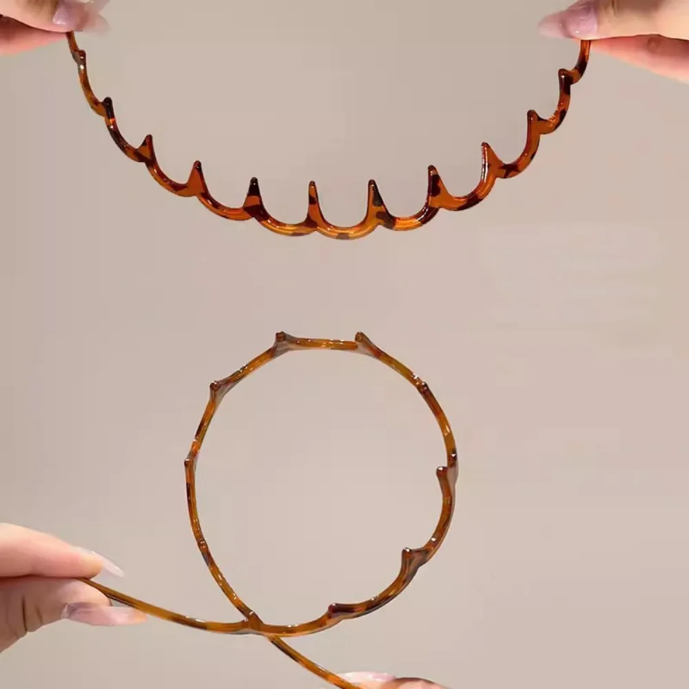 Koreanische Frauen Haar Kamm Nicht-Slip Stirnband Kunststoff U Form Haar Hoops Feste Zähne Flauschigen Top Haarbänder Kopfbedeckungen zubehör – Detail 8