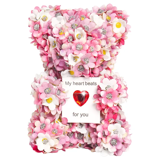 2025 Valentine's Day Gift Lifelike Foam Bear With Simulation Roses For Surprises 2025 Valentine's Day Gift Foam Bear A Ornament 1