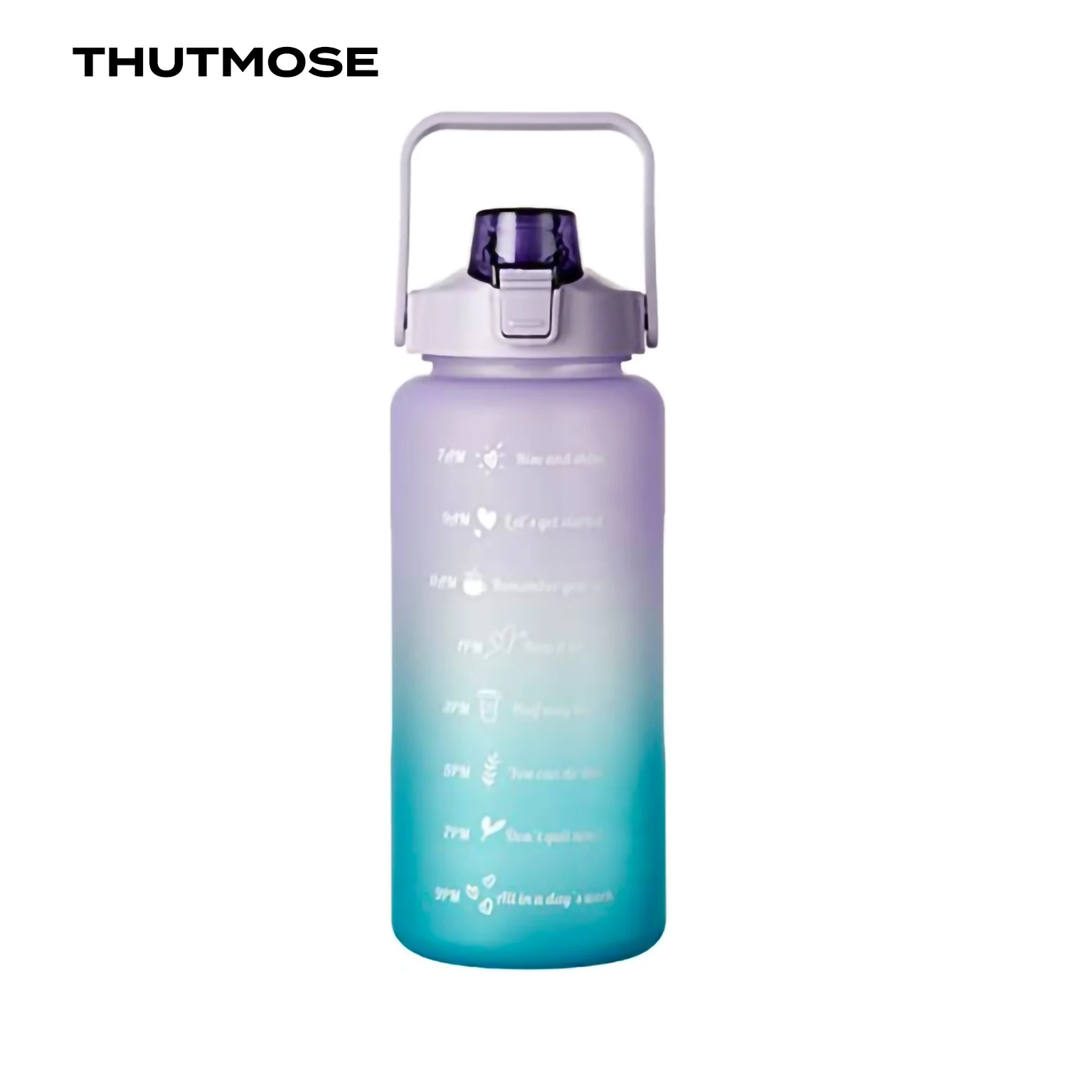 2L Motivational Water Jug with Straw and Time Marker