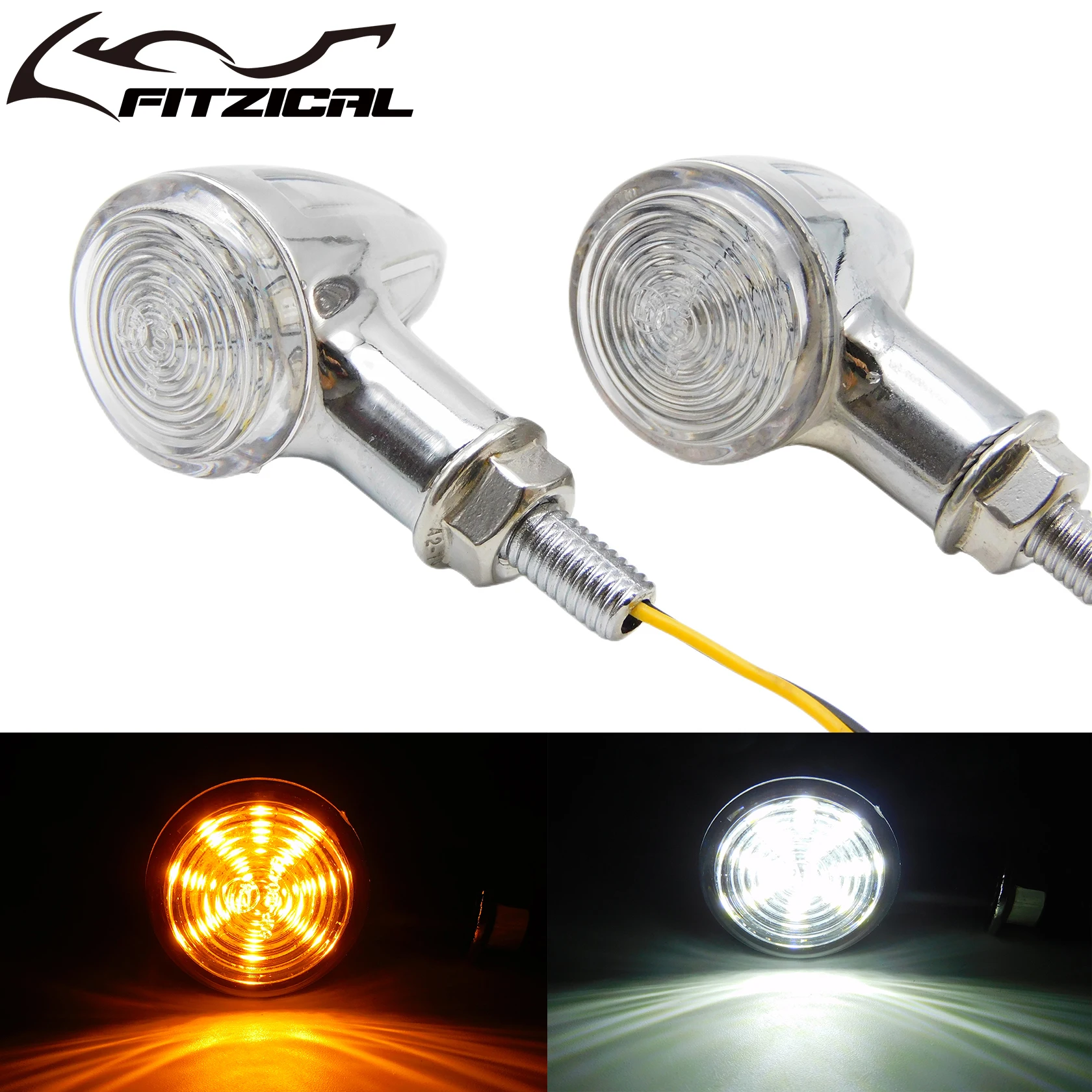 Universale Moto Led Mini Indicatore Di Direzione Bullet Moto Indicatori 12V Cromato Per Harley Touring Chopper Bobber Cafe Racer