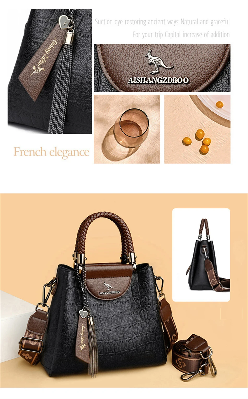 Brand Leather 3 Layers Crossbody Bag for Women 2022 Trendy Female Shoulder Messenger Sac Luxury Designe Lady Handbags and Purses