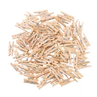 300/500/1000 Pieces Mini Wooden Clip Natural Wooden Clothespins DIY Decorative Log Color Hanging Photo Clips with Metal Spring 1